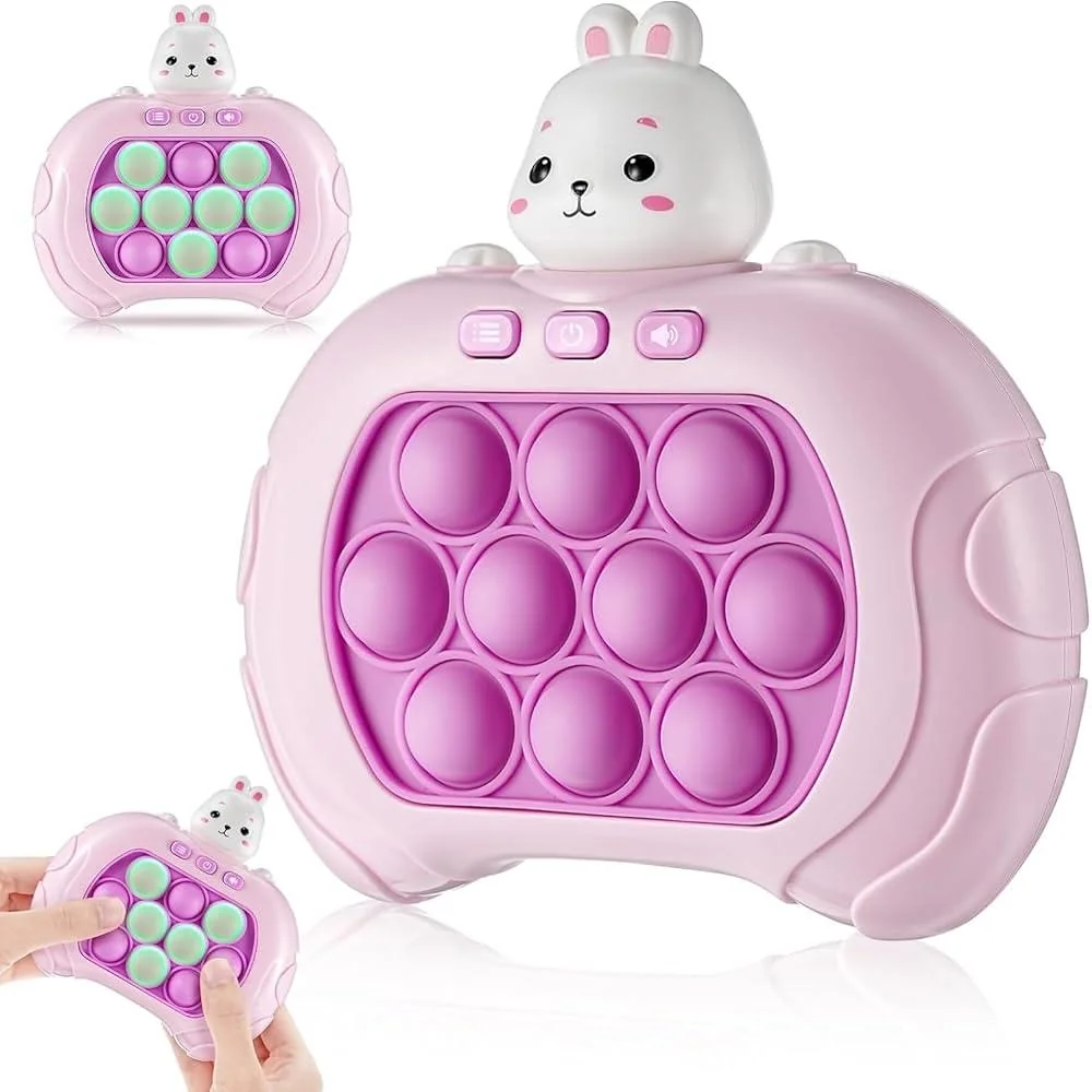 Herná konzola Skill Game Bunny Pop It - Ružová pamäťová hra, svetelné sekvencie