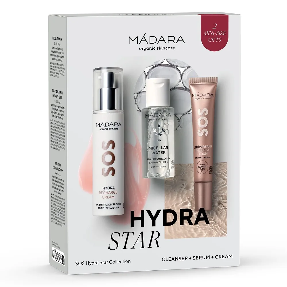 Mádara SOS Hydra Star Collection, Súprava Pre Suchú A Dehydratovanú Pleť 1×1 set, sada pre suchú, dehydrovanú a namáhanú pokožku