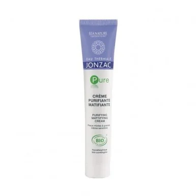 JONZAC Pure ZMATŇUJÚCI ČISTIACI KRÉM BIO na zmiešanú až mastnú pleť 1×50 ml, zmatňujúci čistiaci krém