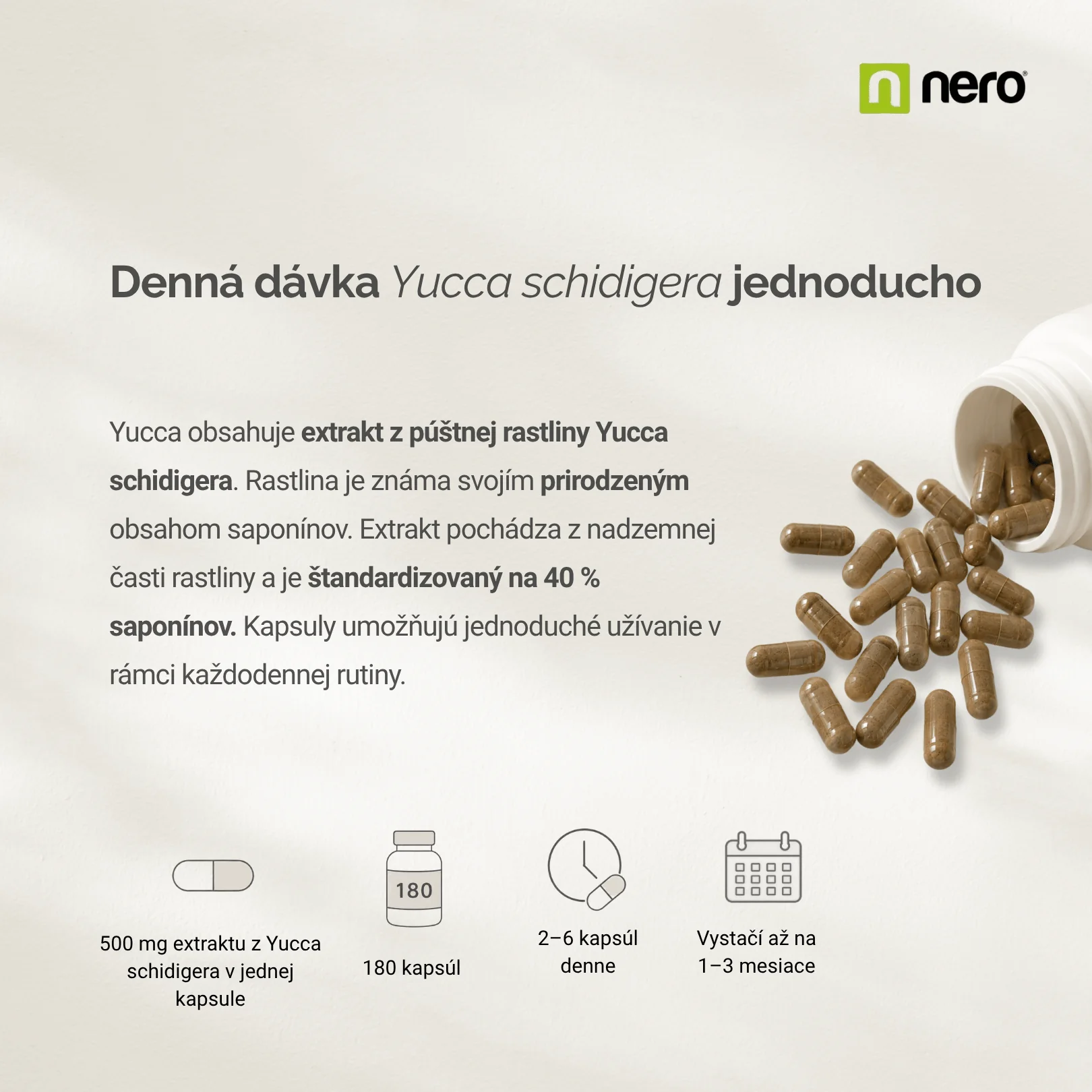 NERO Yucca Schidigera 500 mg 180 kapsúl