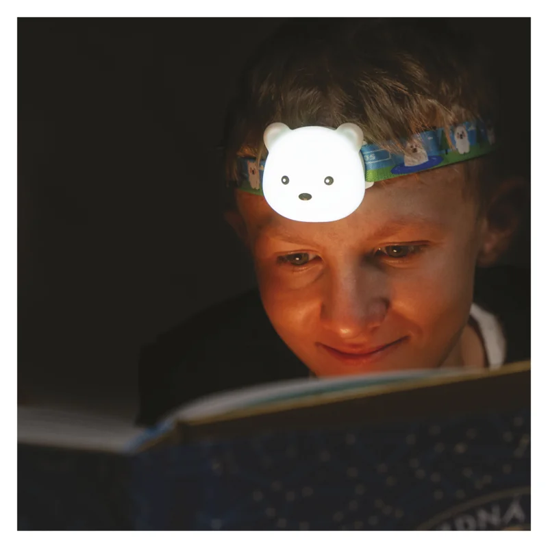 EMOS LED nabíjacia čelovka medveď, 80 lm, 500 mAh 1 ks