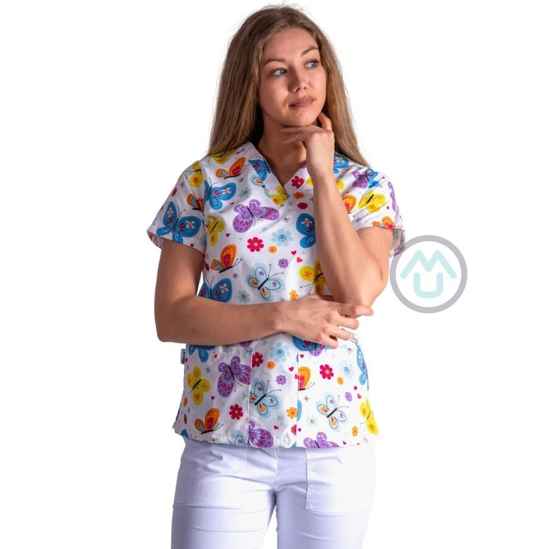 Dámska zdravotnícka blúza MOTÝĽ 2XL