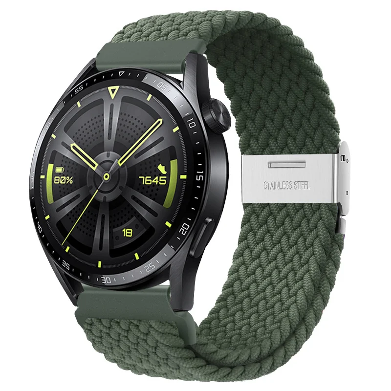 BStrap Elastic Nylon 2 remienok na Samsung Galaxy Watch Active 2 40/44 mm, olive green