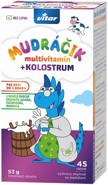 VITAR MUDráčik multivitamín + kolostrum 1×45 tbl, výživový doplnok
