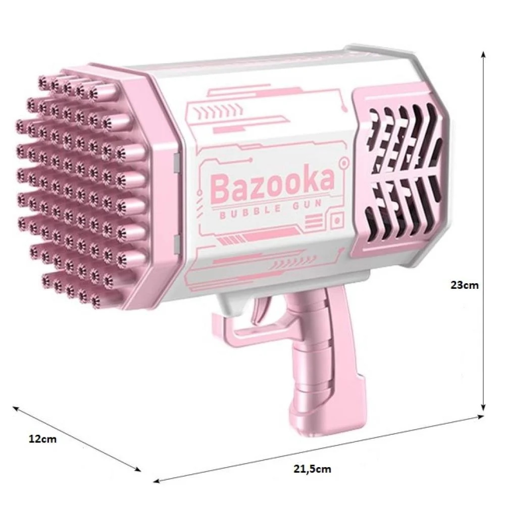 Detský bublinkový raketomet - Biela/Ružová 1x bublifuková pištoľ,