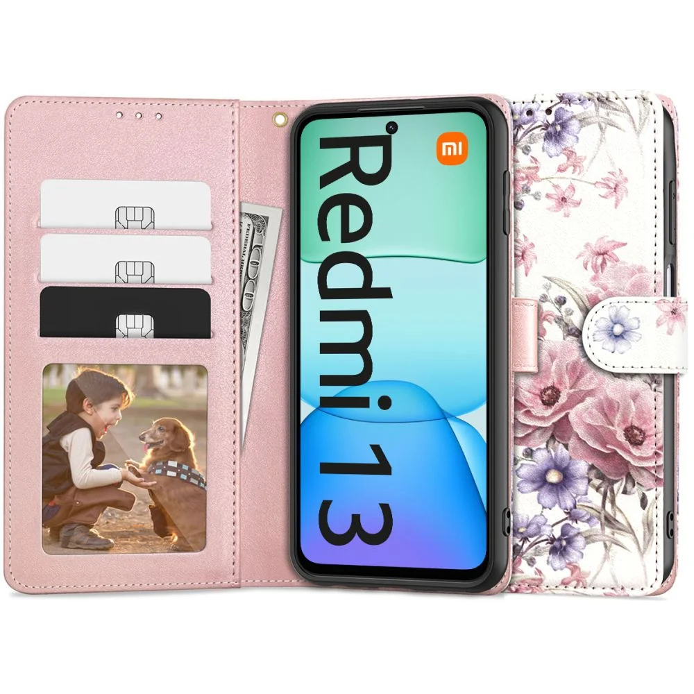 Tech-Protect Wallet knižkové puzdro na Xiaomi Redmi 13 blossom flower