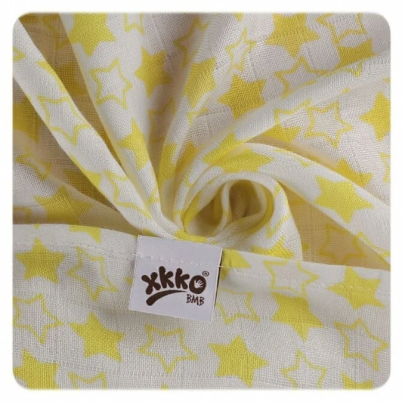 BMB Bambusová plienka Little Stars Lemon, 70x70 MIX 3ks