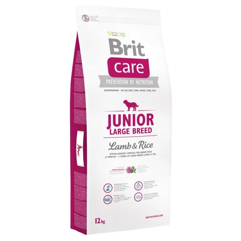 Brit Care dog Junior Large Breed Lamb & Rice "Poškodený obal" 1×12 kg, psie granule s poškodeným obalom, chýba max 10% obsahu