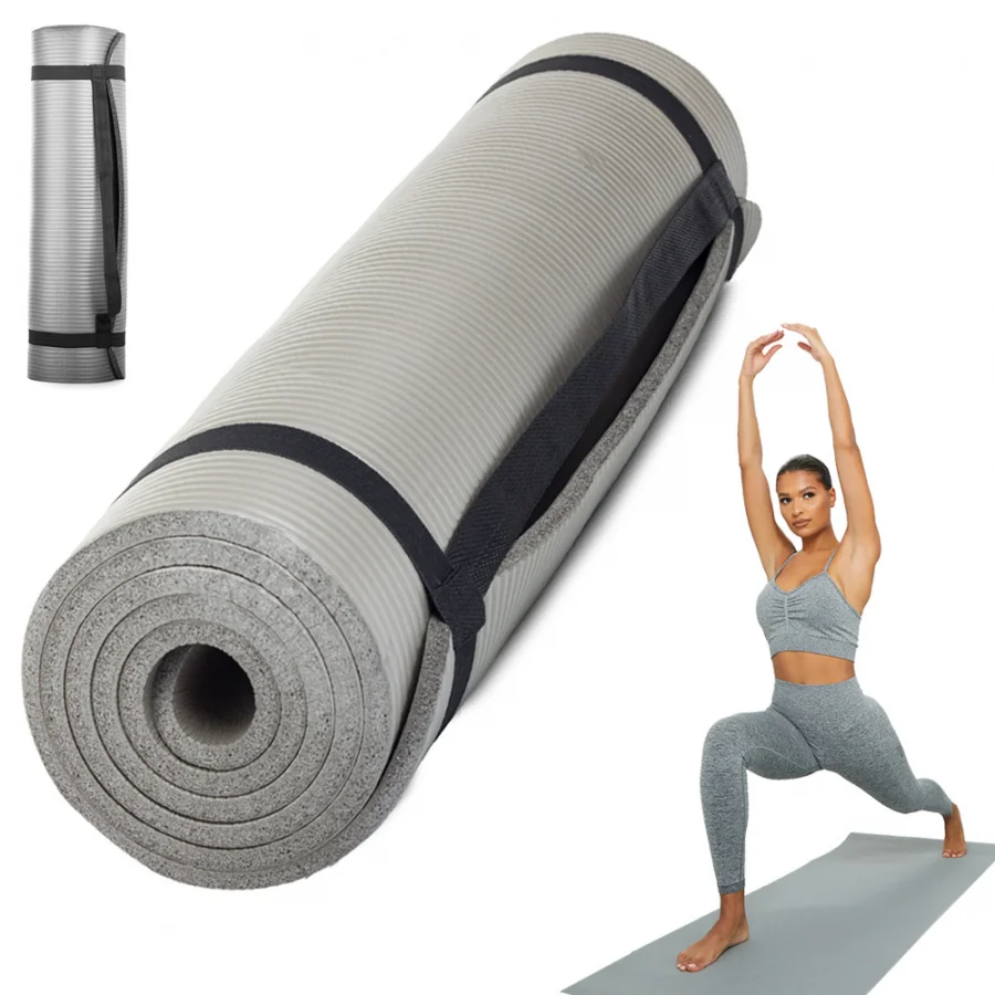 Protišmyková fitness podložka na cvičenie, jogu a pilates – hrubá 1 cm, 180 × 60 cm