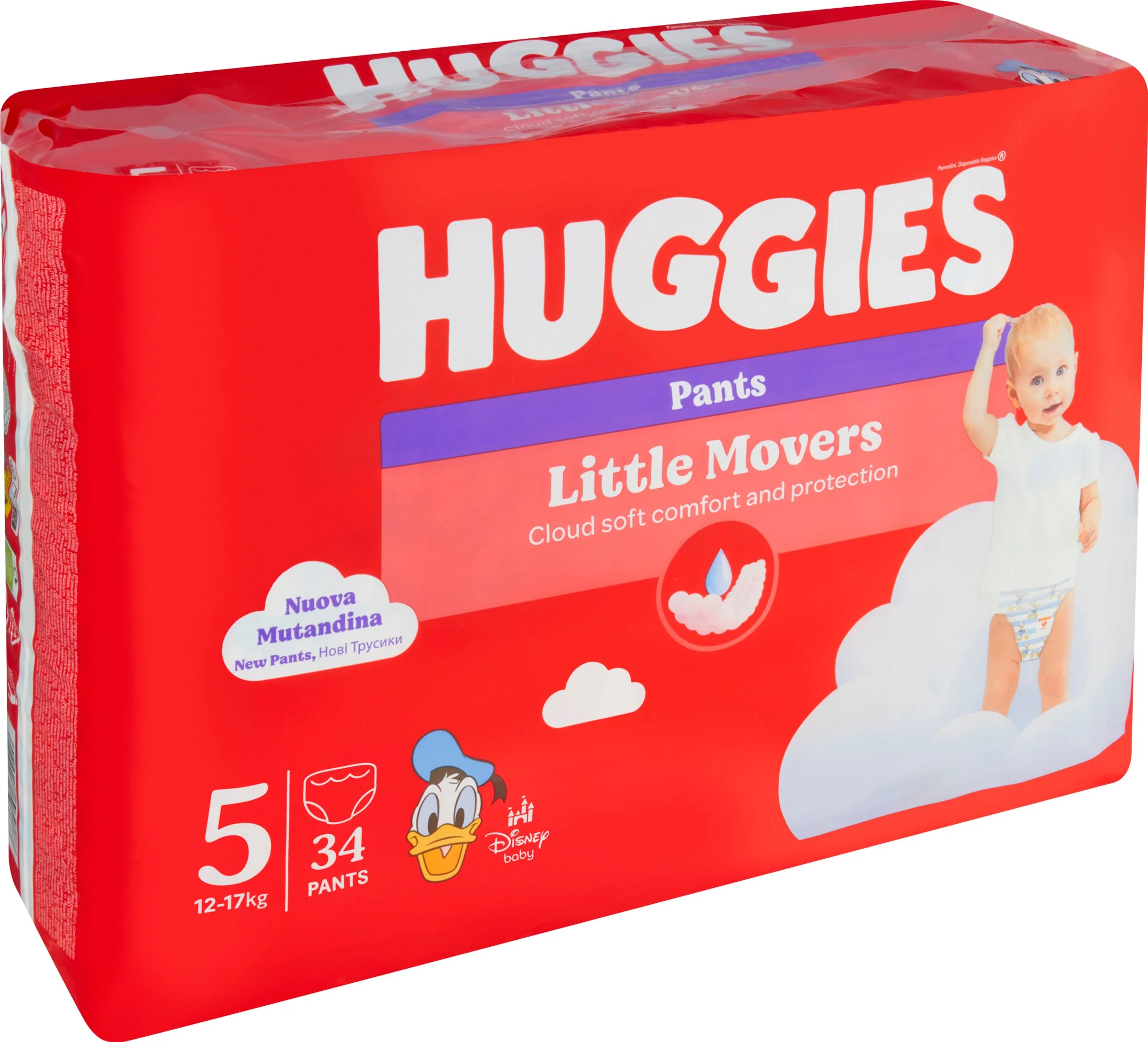 HUGGIES pants Little Movers 5 1×34 ks, jednorázové plienkové nohavičky