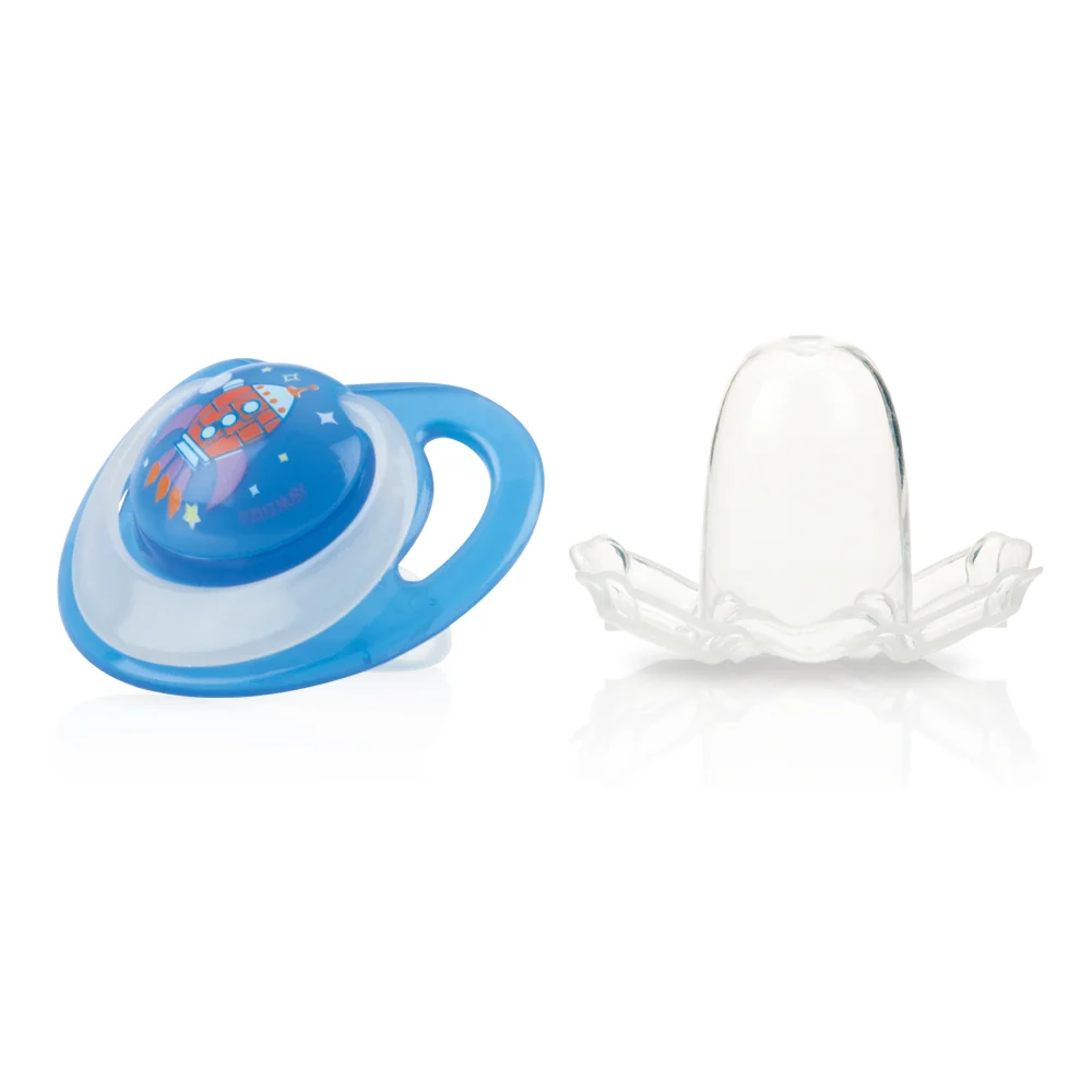 NUBY Silikónový ortodontický masážny cumlík 0-6 m, svietiaci