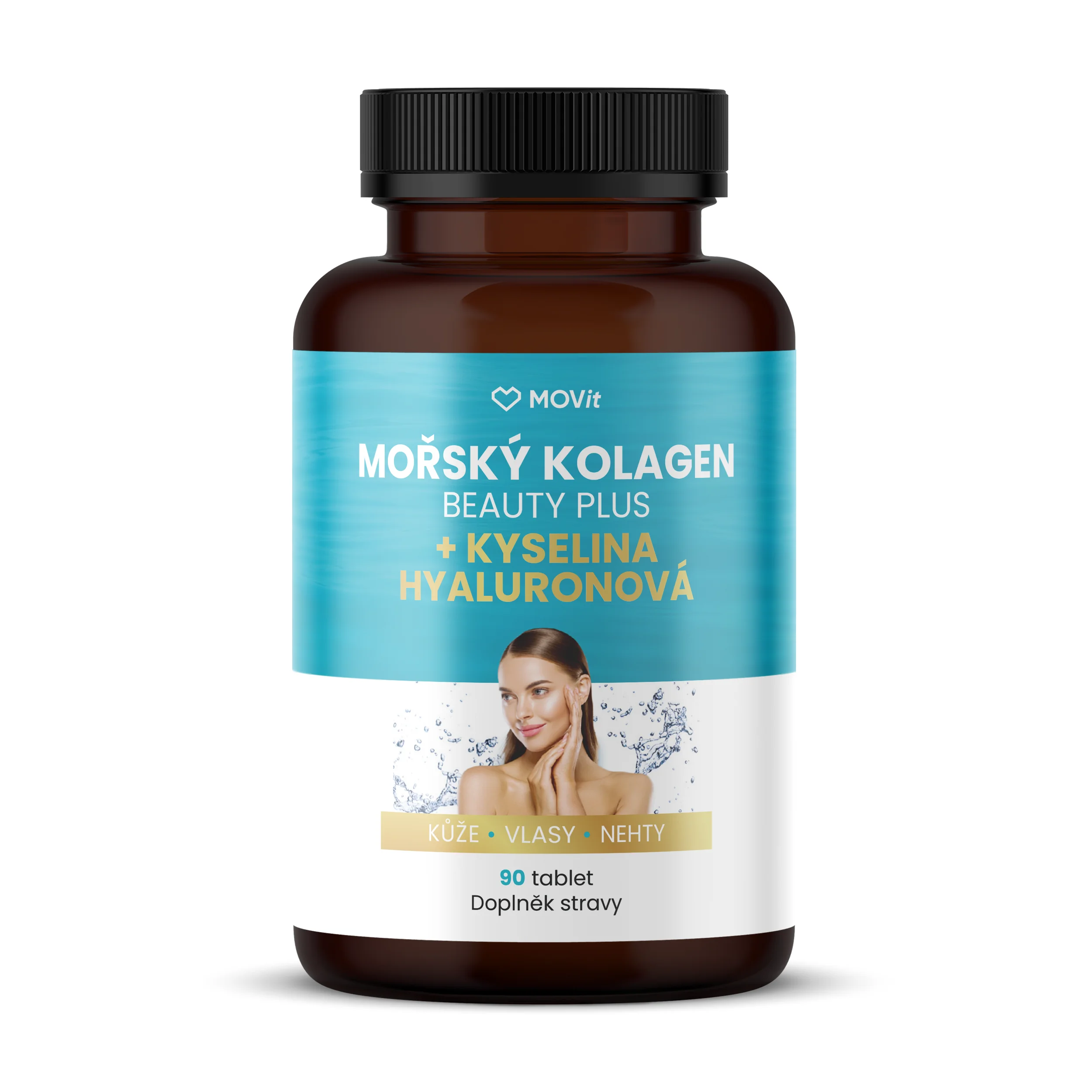 MOVit Morský Kolagén Beauty Plus + Kys. hyal. 90 tbl