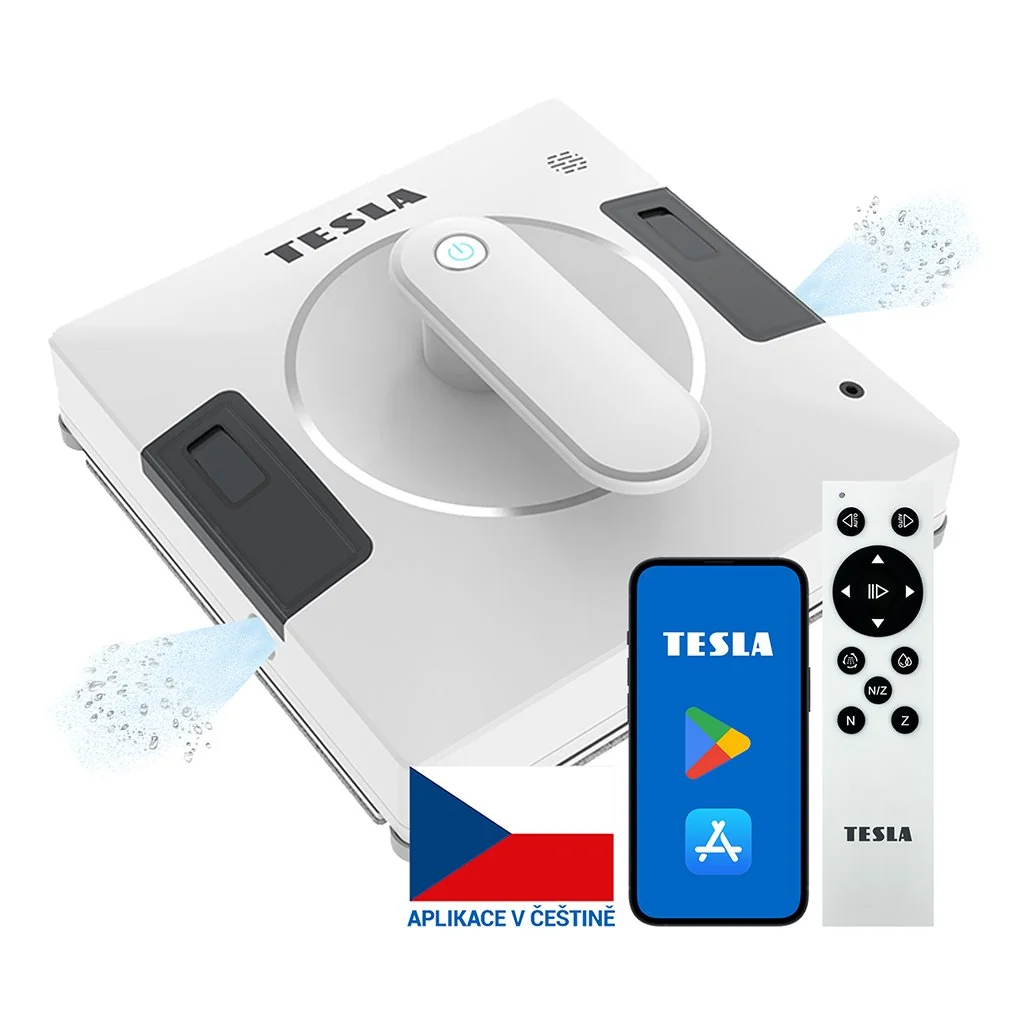 TESLA RoboStar W700 WiFi - robotický čistič okien s dvojitým vodným sprejom 1×1 ks, robotický čistič okien