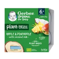 Gerber Organic Rastlinný dezert Jablko a ananás