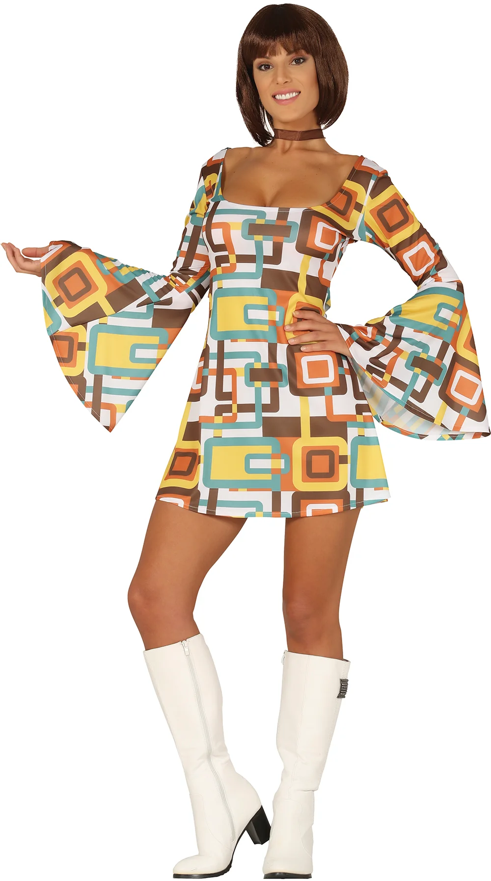 Kostým Disco 70s farebné šaty XL 44-46