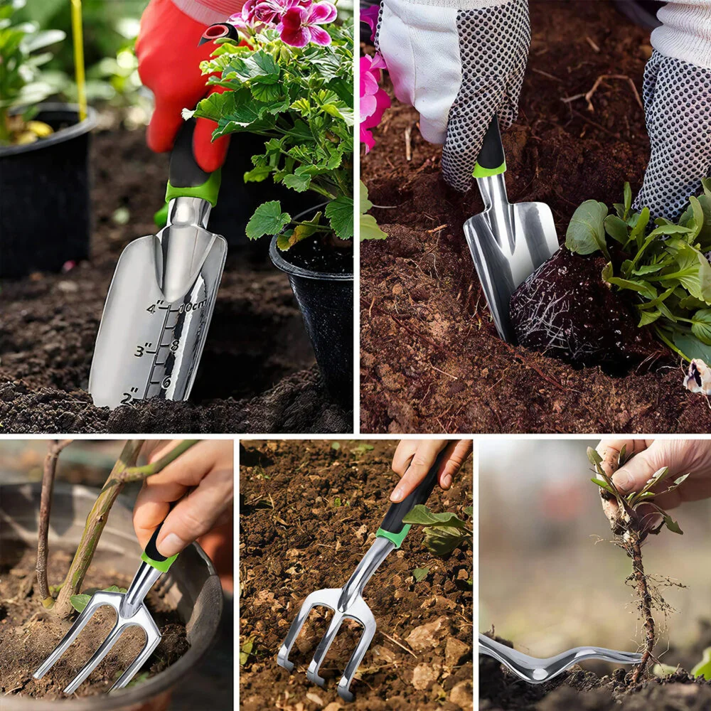 MG Garden Lux sada záhradného náradia 5ks, čierna/zelená