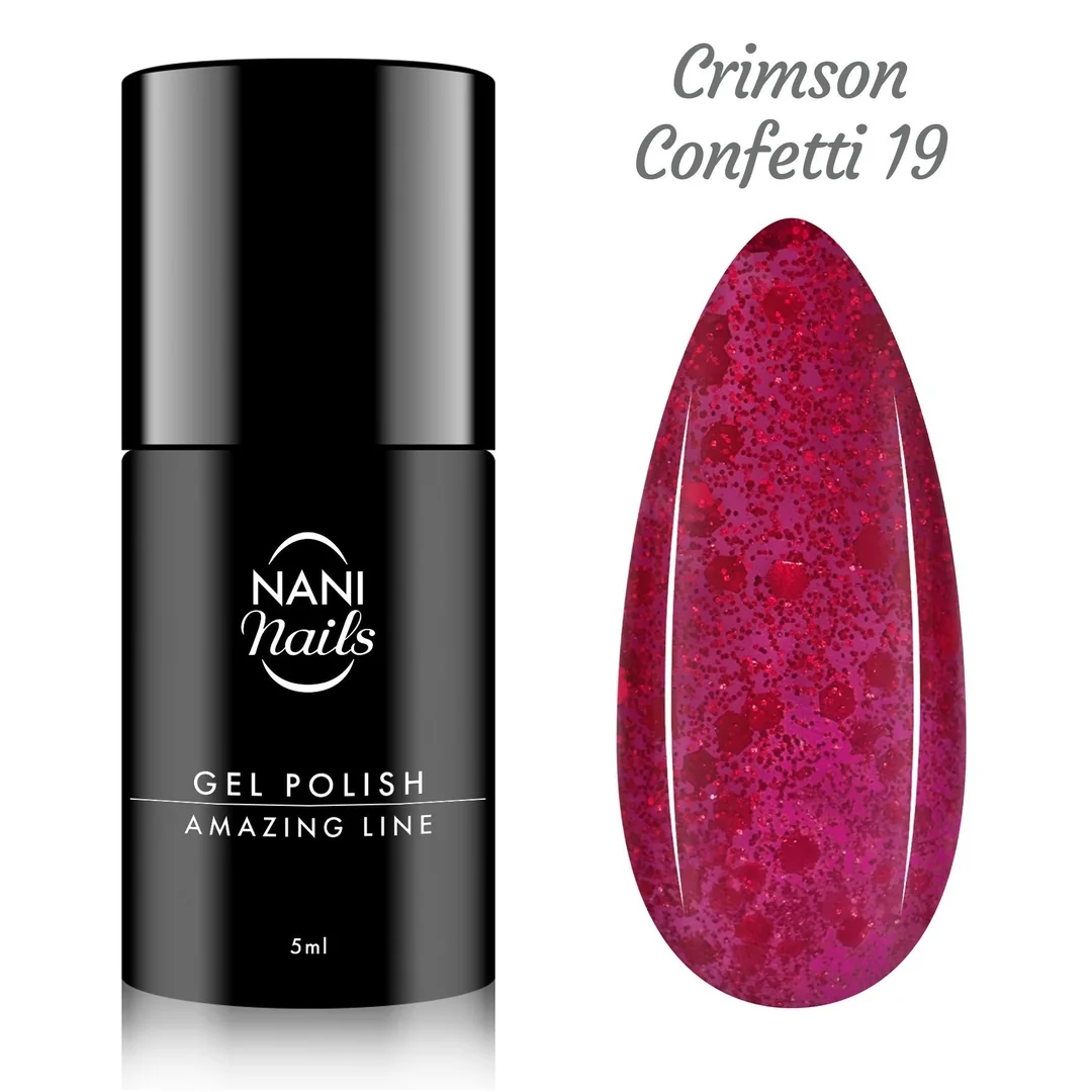 Gél lak Amazing Line – Crimson Confetti 5 ml, UV/LED gél lak