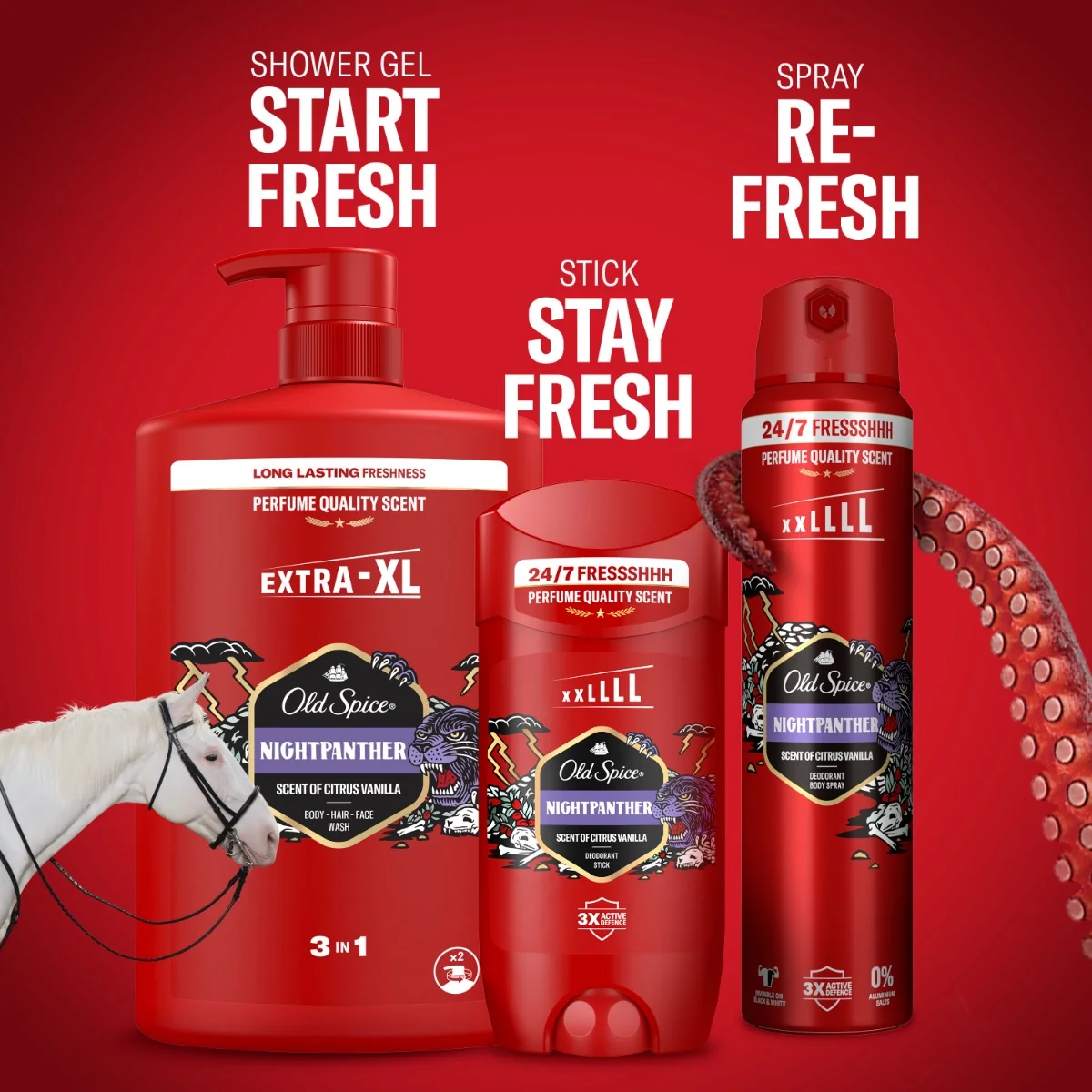 Old Spice Night Panther sprchový gél a šampón 1×1000 ml, sprchový gél a šampón