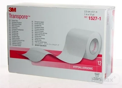 3M TRANSPORE náplasť, cievka 1×12 ks, transparentná polyuretánová