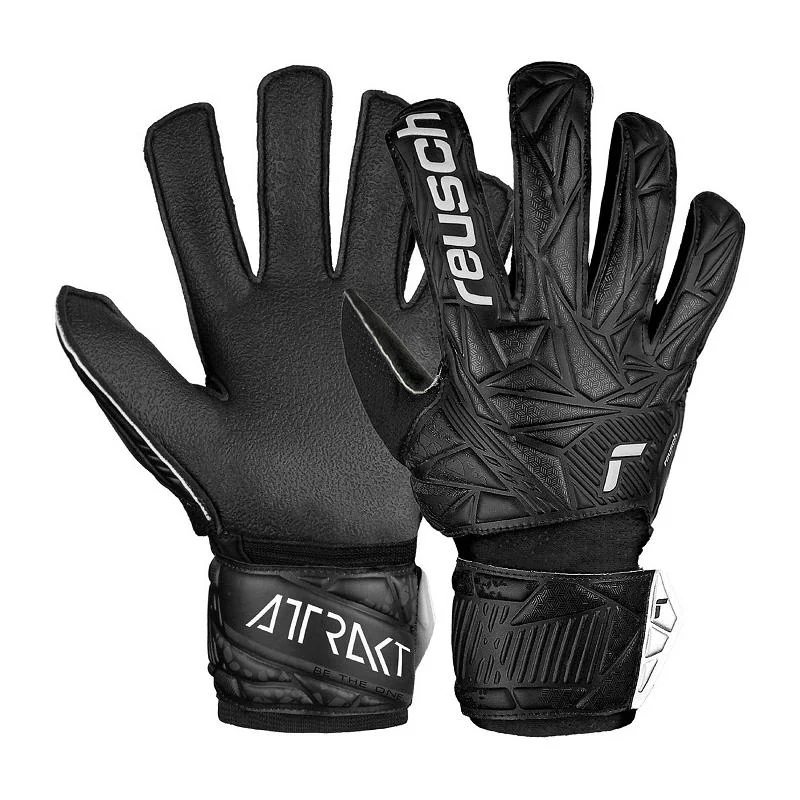 Reusch Attrakt Solid Junior Detské brankárske rukavice, čierne, veľ. 7