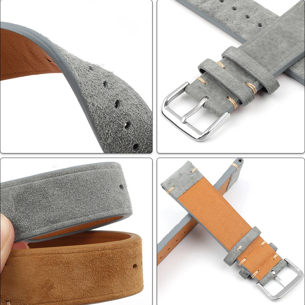 BStrap Suede Leather remienok na Samsung Galaxy Watch 3 41mm brown