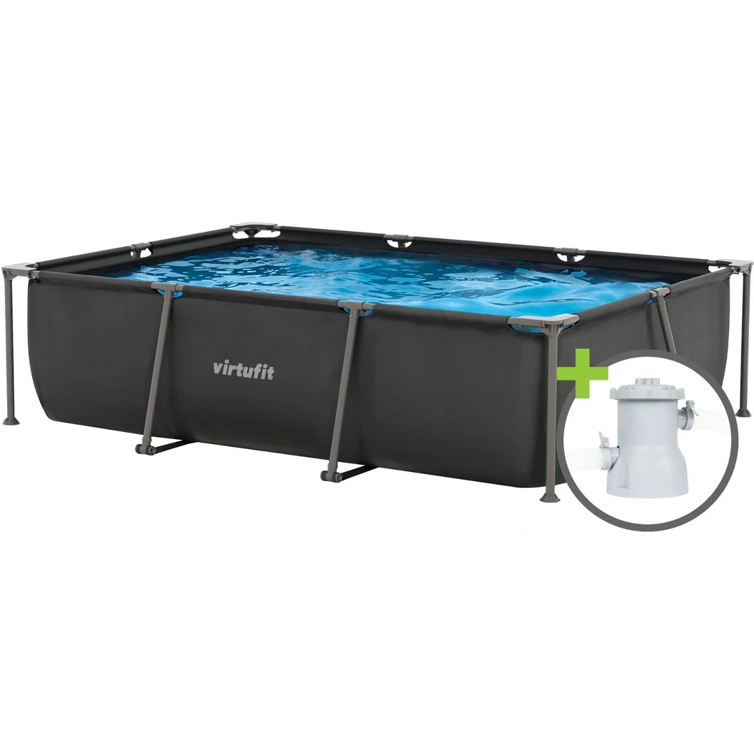 Bazén Rectangular Swimmingpool 300 x 210 cm čierny