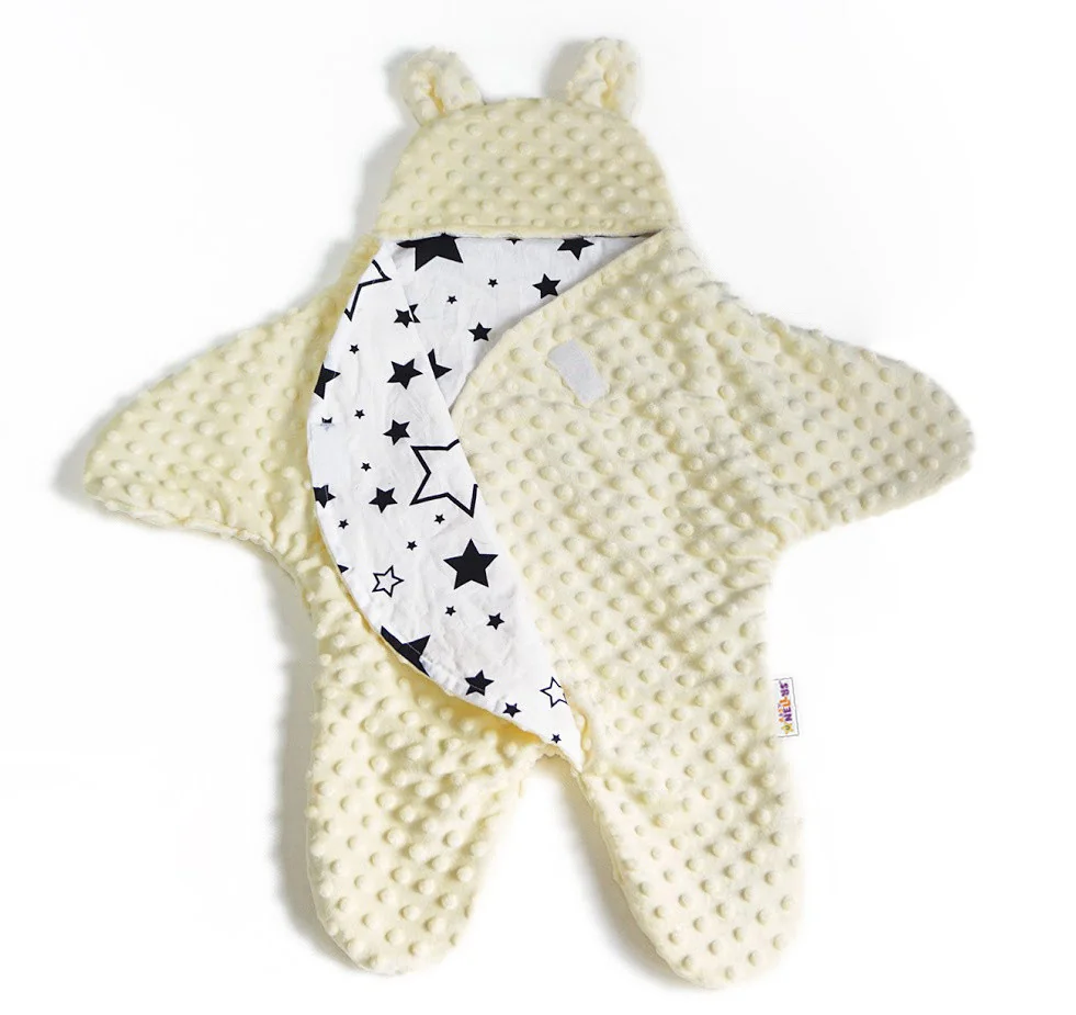 Baby Nellys Fusak, spacáček do autosedačky alebo kočíka s uškami, Minky - syto růžová 