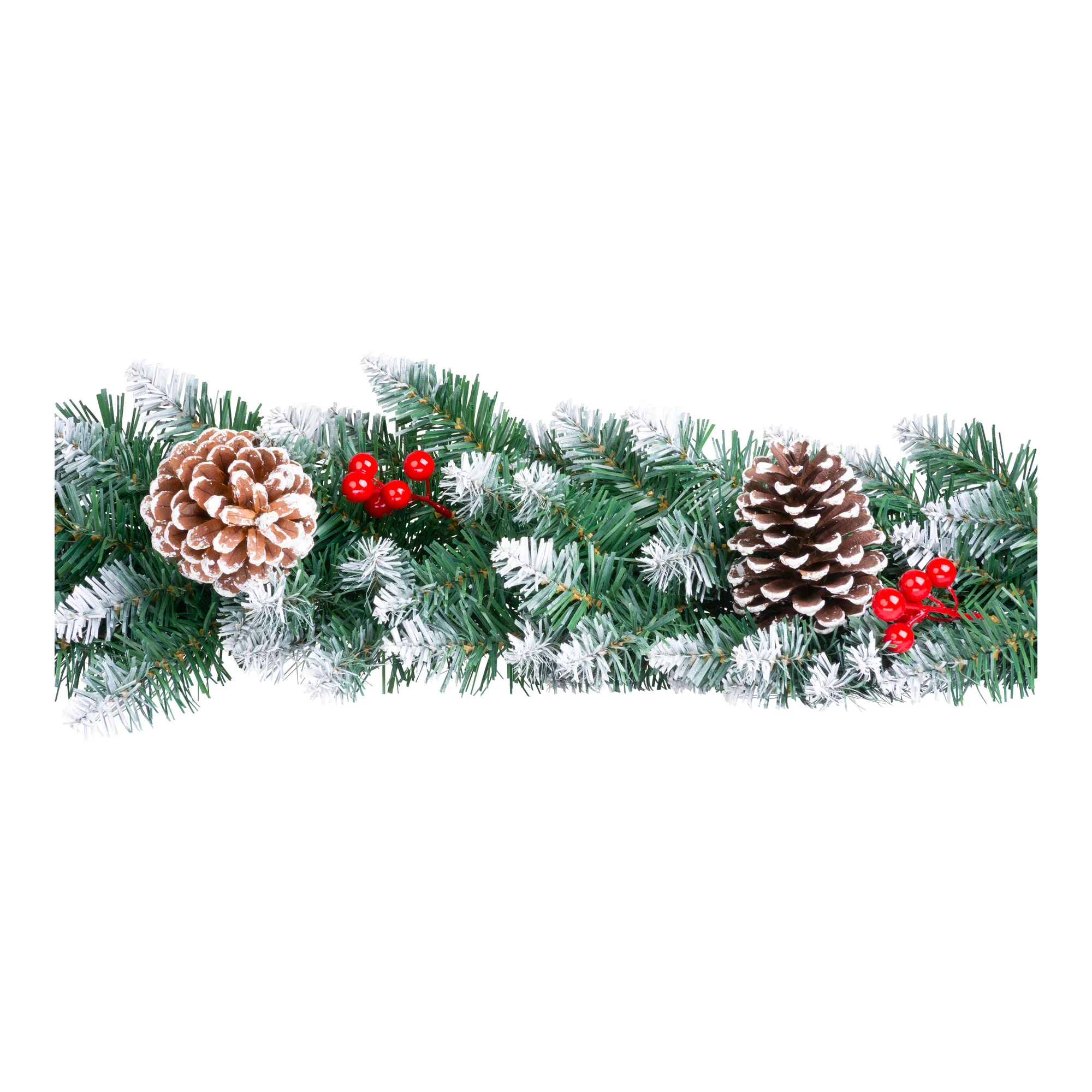MagicHome vianočná girlanda Berry, 1 ks So šiškami a bobuľkami, 180 cm, 150 vetiev