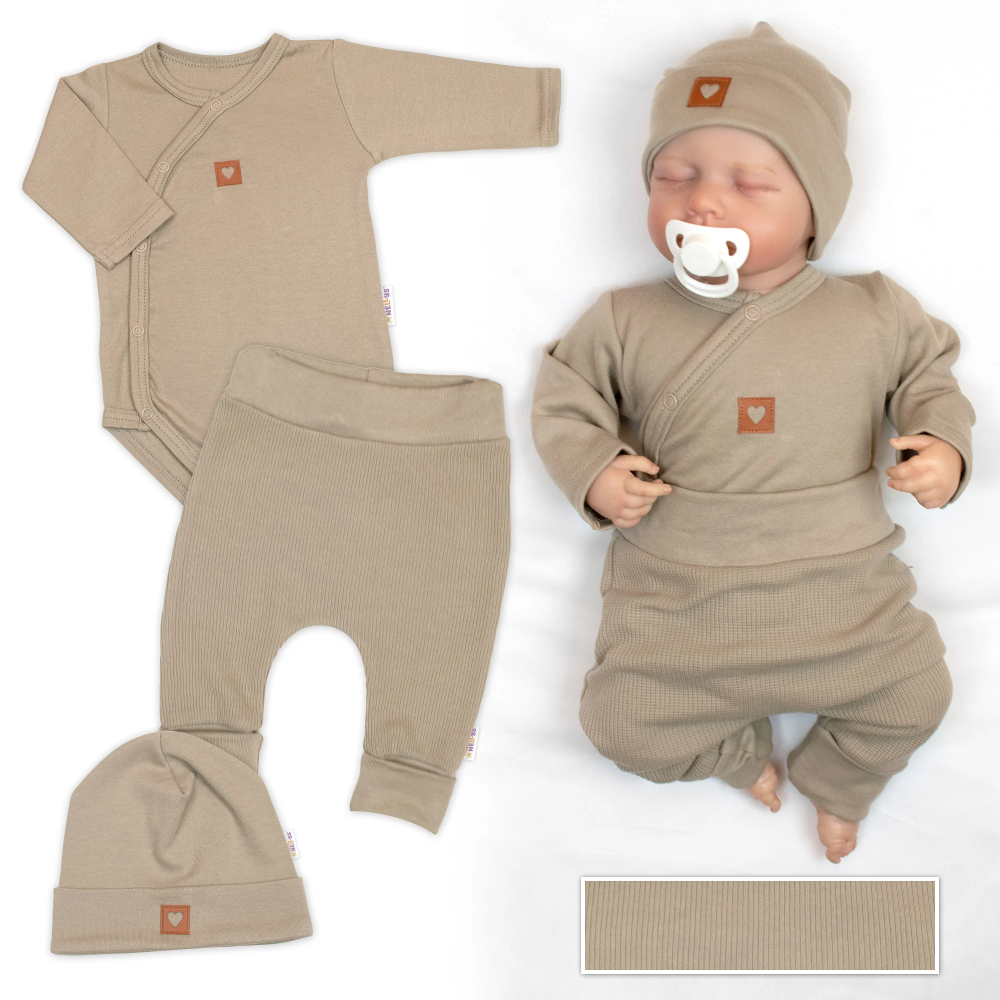 Rastúca 3dielna sada pre bábätko Nature - taupe, veľ. 62/68 