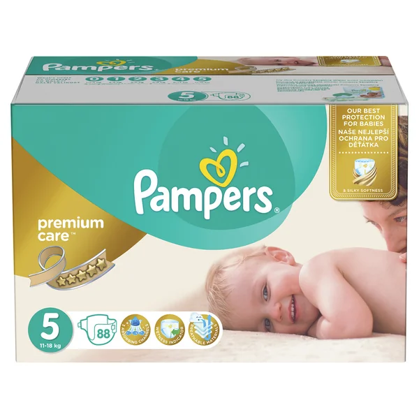 Pampers Premium Care 5 Junior (11-16kg) Jumbo Pack 1×88 ks, plienky