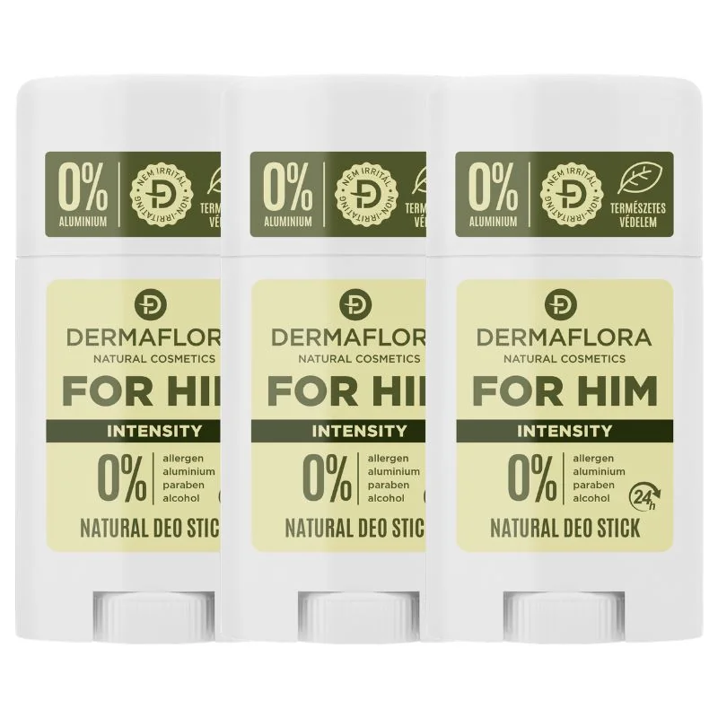 DERMAFLORA FOR HIM tuhý deodorant INTENSITY 3ks