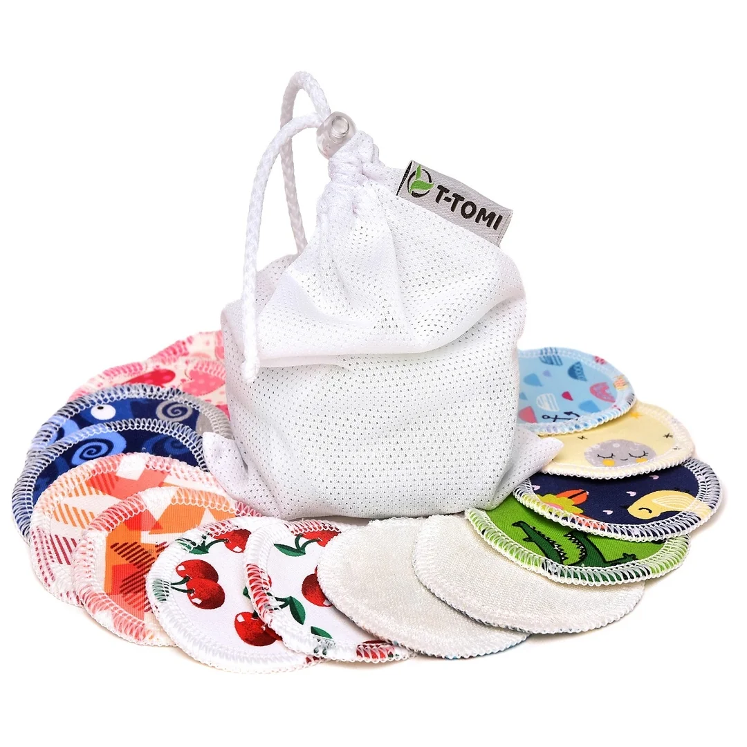 T-TOMI Exfoliačné tampóny, sada soft 2 týždne NATUR + vrecko na pranie