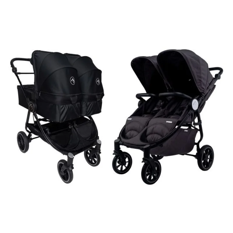 Baby Monsters - Kočík pre dvojičky Easy Twin 4 Full Box Čierny