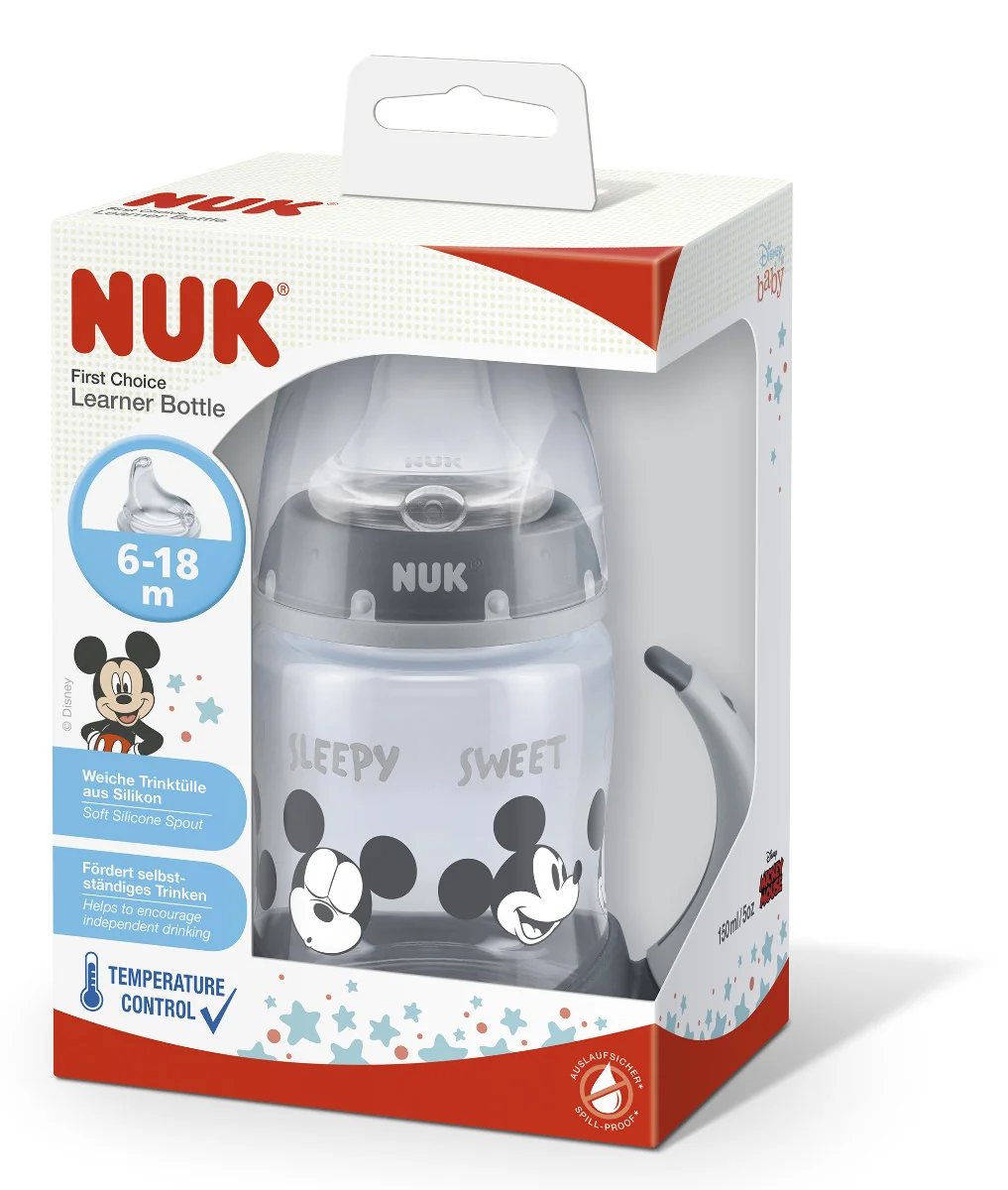 NUK FC FĽAŠA PP Na učenie Mickey 1×1 ks, so silikónovým cumlíkom