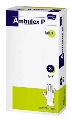 Ambulex P rukavice LATEXOVÉ, potiahnuté polymérom 1×100 ks, veľkosť S