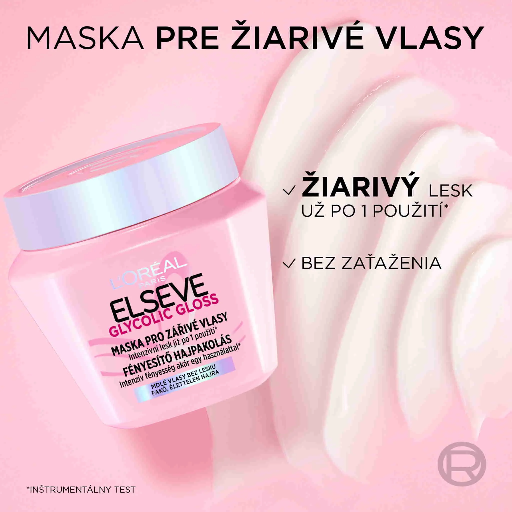 L'Oréal Paris Elseve Glycolic Gloss Maska pre žiarivé vlasy, 300ml 300 ml