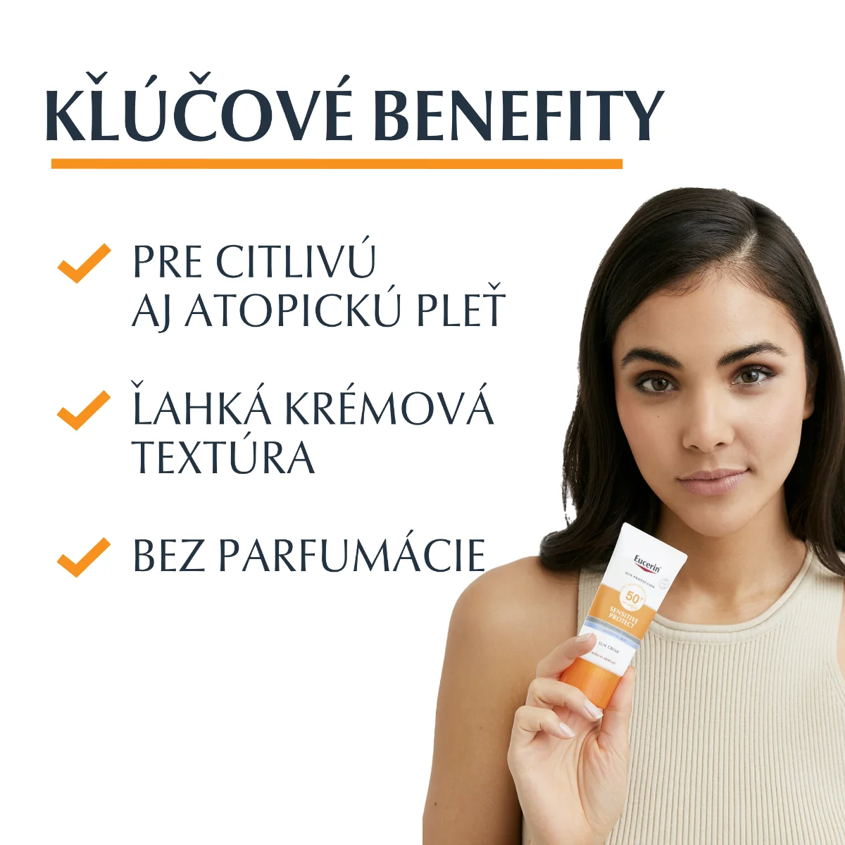 Eucerin SUN Vysoko ochranný krém SENSITIVE PROTECT SPF 50+ 1×50 ml, ochranný krém