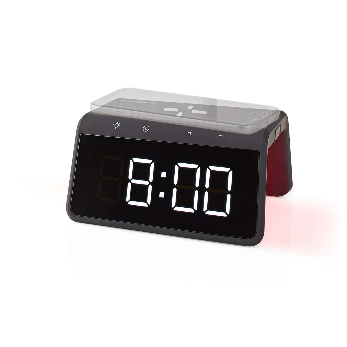 Budík digitálny s bezdrôtovou nabíjačkou NEDIS WCACQ30BK BLACK