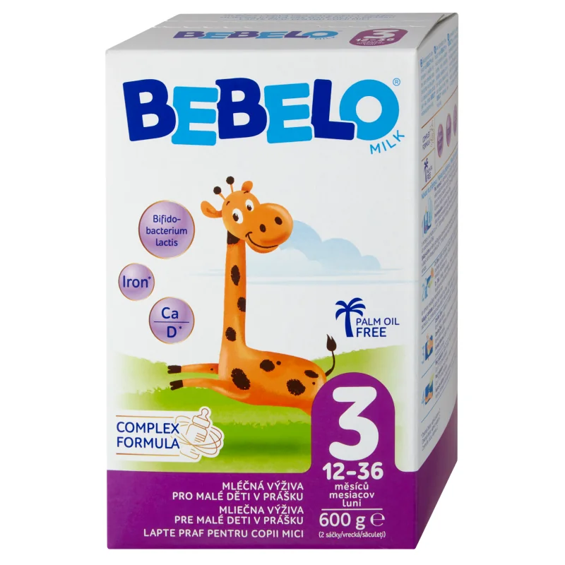 BEBELO MILK 3 1×600 g (2 vrecká 300 g),  mliečna výživa určená pre malé deti