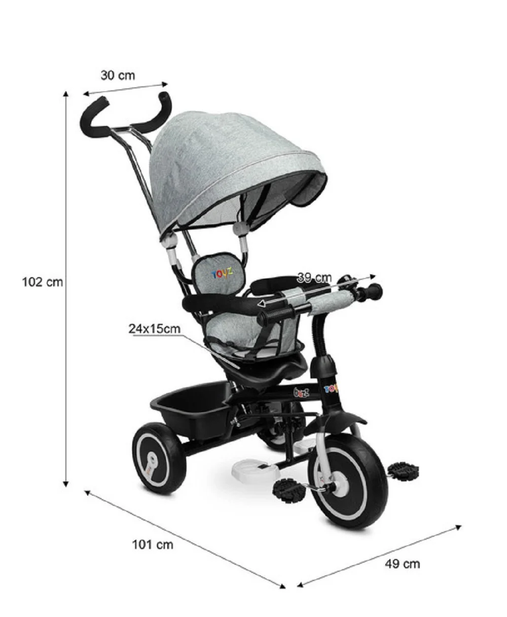 Trojkolka Buzz Grey, šedá, fialová