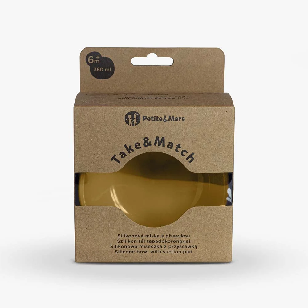 PETITE&MARS Miska silikónová s prísavkou TAKE&MATCH Intense Ochre 6m+ 1×1 ks
