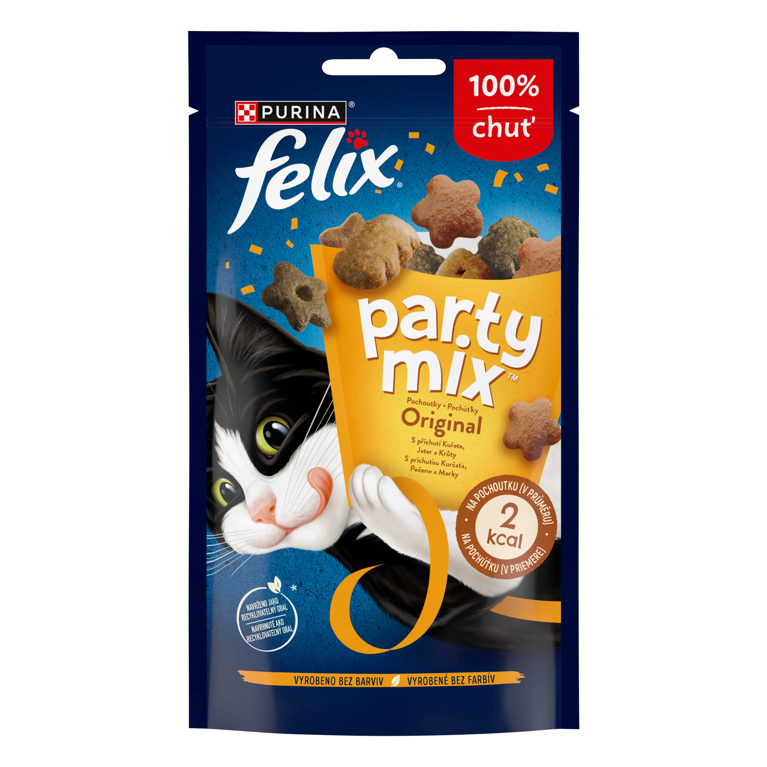Felix Party Mix maškrty pre mačky Original Mix kura, pečeň, morka 60 g 1×60 g, maškrty pre mačky