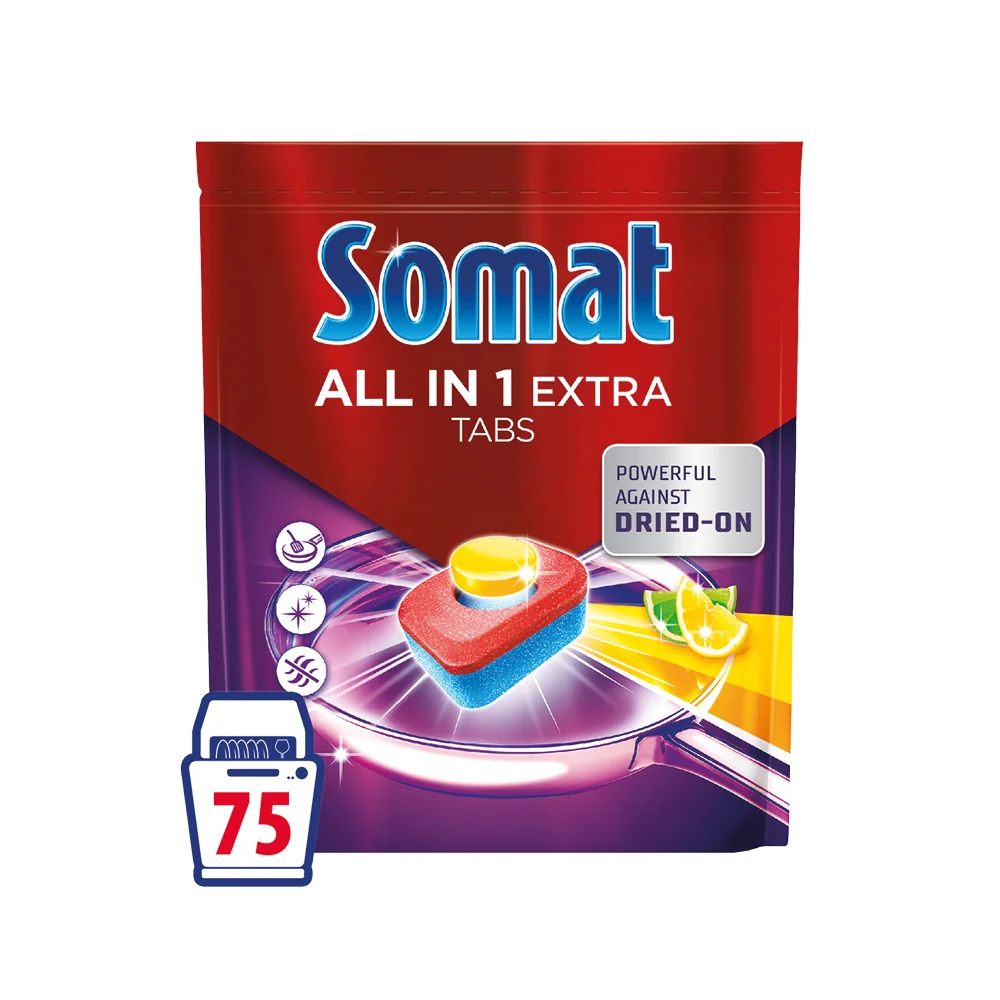 Somat All in 1 Extra tablety do umývačky Lemon 75 ks 1×75 ks, tablety do umývačky