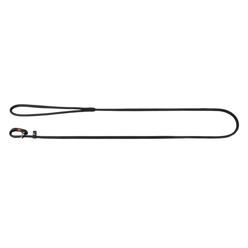Okrúhle kožené škrtiace vodítko Soft čierne 183cm, Šírka: 4 mm