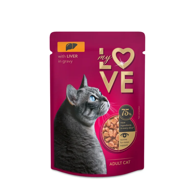 My Love kapsička pre mačky s pečeňou v jemnej omáčke 85 g (2220)