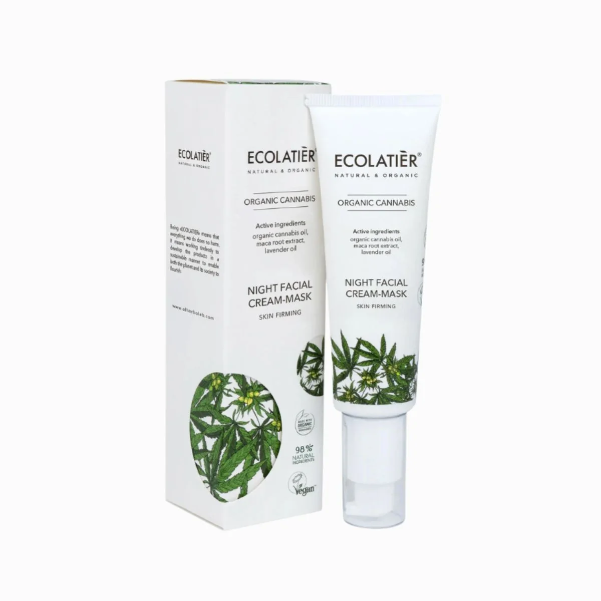 Nočný pleťový krém/maska spevňujúci Organic Cannabis - 50ml - Ecolatier