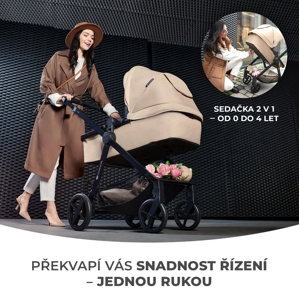 Kočík kombinovaný 4v1 Newly Classic Grey + Mink PRO 