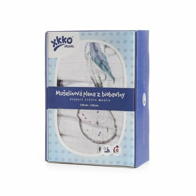 XKKO Organic Biobavlnená plienka 120x120, Dream Catcher 1×1 ks, biobavlnené plienky