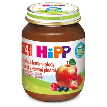 HiPP Príkrm ovocný Jablká s lesnými plodmi 1×125 g, ovocný príkrm pre deti