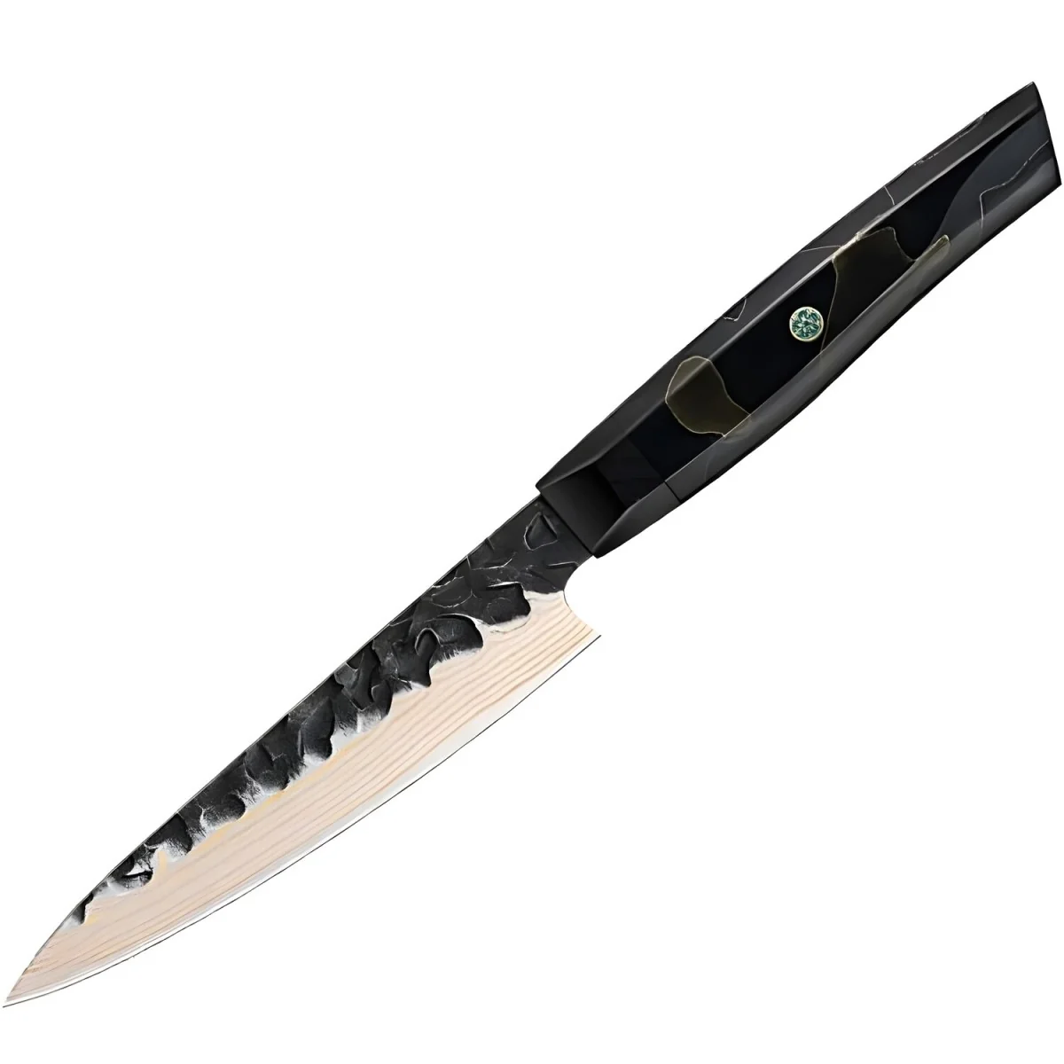 Damaškový kuchynský nôž - Utility/Čierna/Hnedá 26,4 cm, HRC60±2
